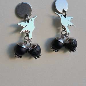 Aretes Noctis Ónix & Piedra Volcánica